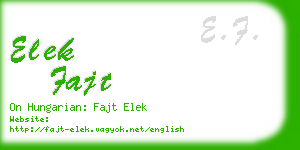 elek fajt business card